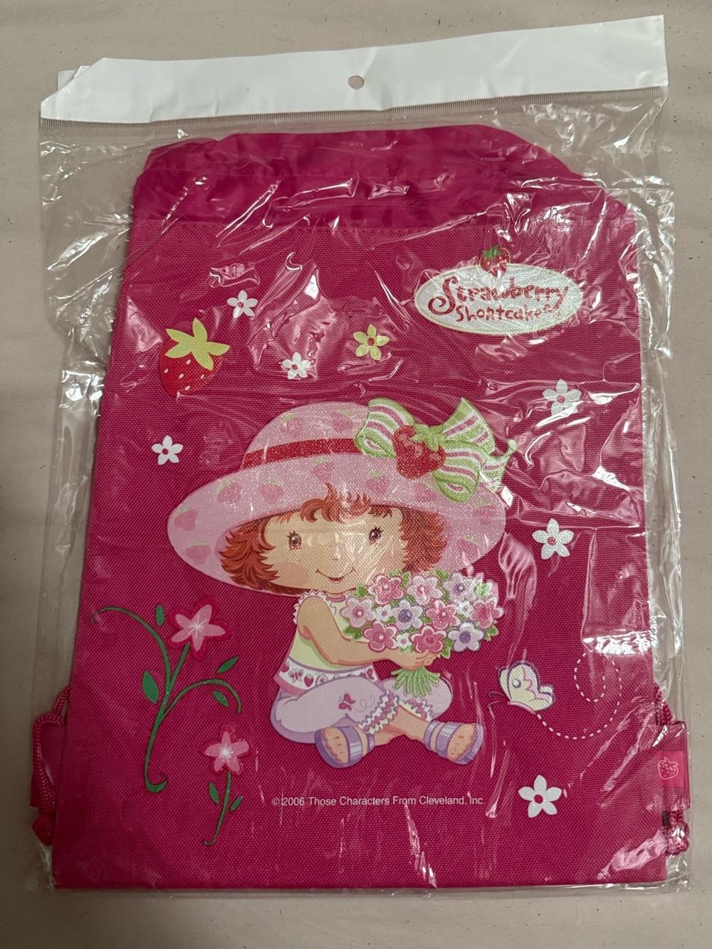 Strawberry Shortcake Pink drawstring bag